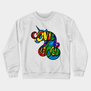 Colorful Unicorn Icon Crewneck Sweatshirt